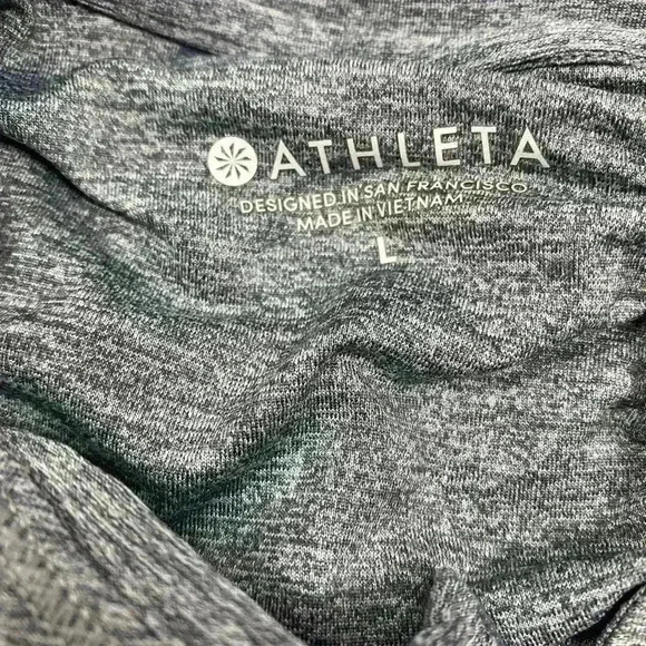 Athleta Sleeveless Bike Cycle Tank Top Large Grey Quarter Zip Gathered - Picture 7 of 7